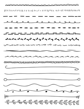 270x350 Hand Drawn Doodle Lines Set