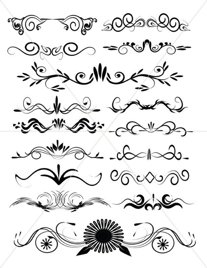 794x1028 Scalabe Vector Graphics Divider Lines Fancy Swirls And Etsy