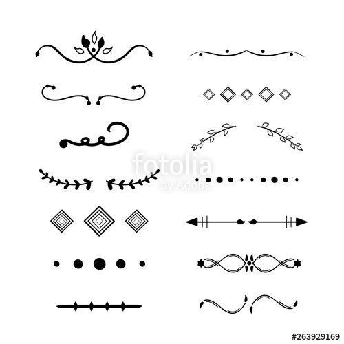 500x500 Dividers Vector On White Background Black Handdrawn Borders