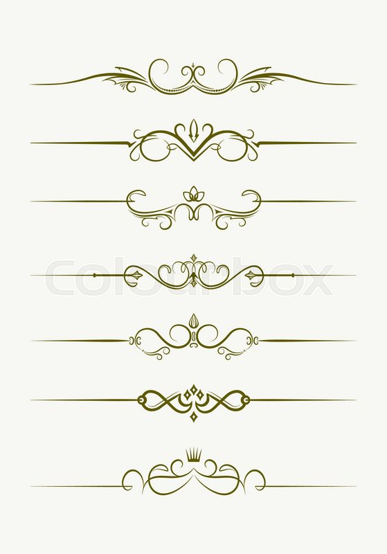 559x800 Set Of Seven Decorative Vintage Style Stock Vector Colourbox
