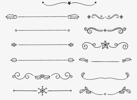 440x320 Wedding Text Divider Vector, Doodles Swirling Bordertext