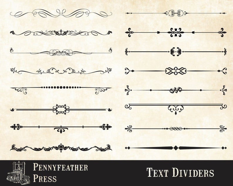 794x635 Decorative Text Dividers Clipart Text Divider Vector Graphics Etsy