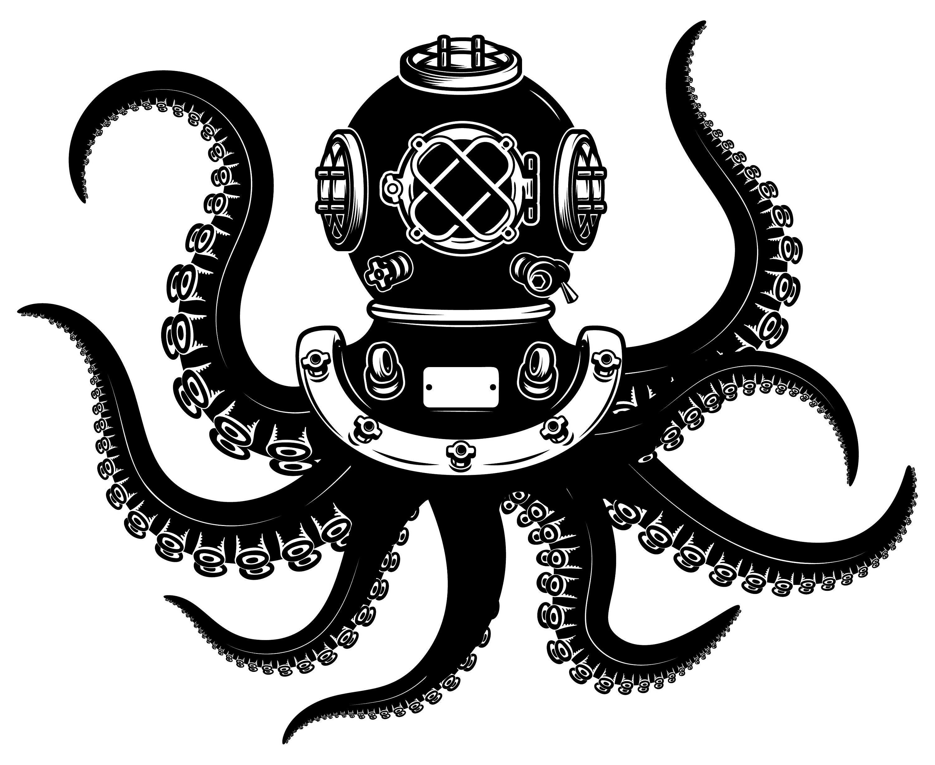 3000x2455 Octopus Diving Helmet Etsy