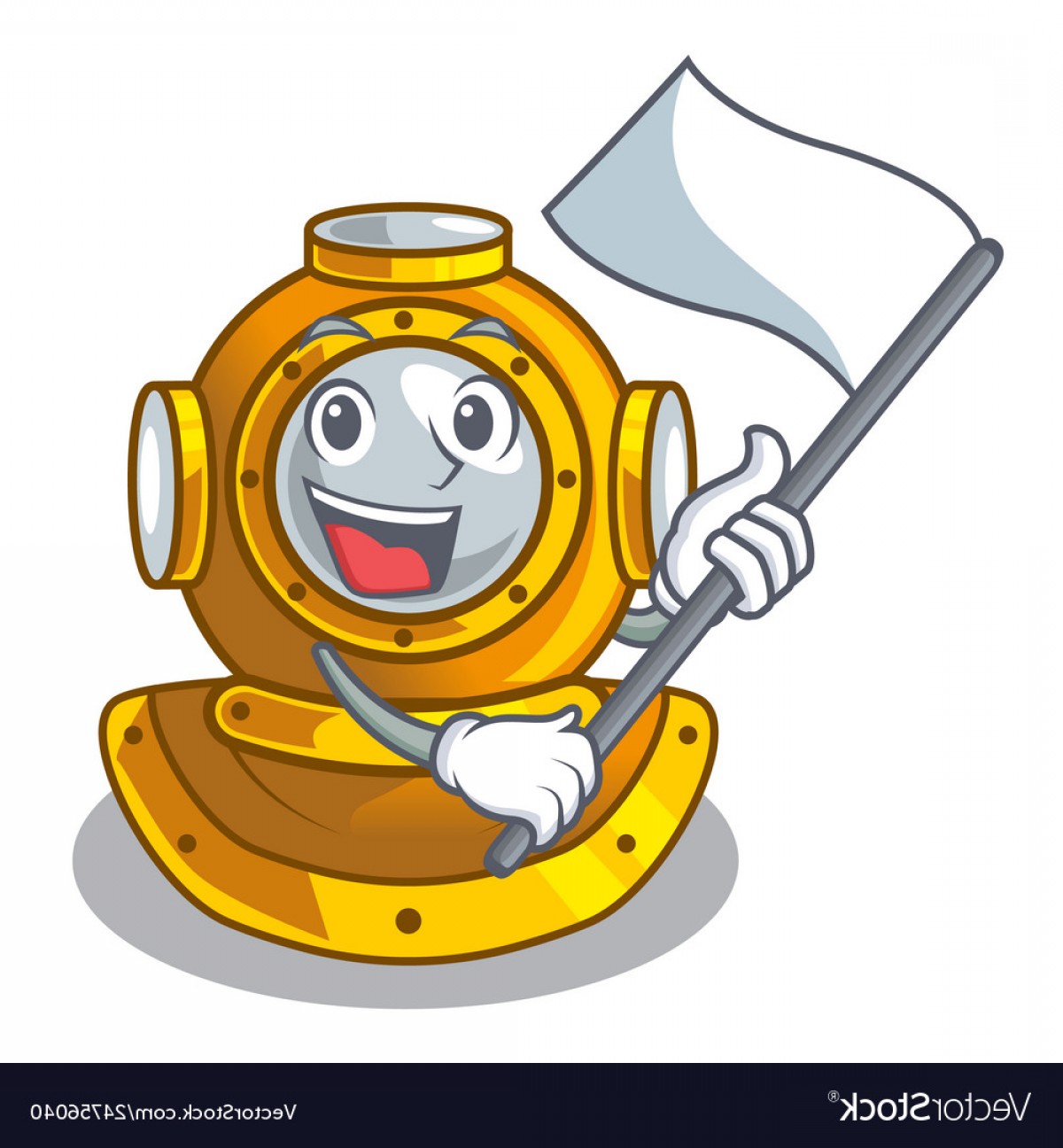 1200x1296 With Flag Diving Helmet On A Cartoon Table Vector Cultracing