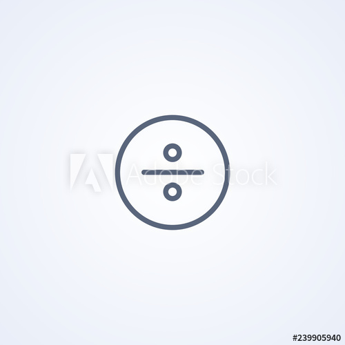 500x500 Mathematical Division Icon, Vector Best Gray Line Icon