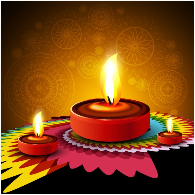 626x626 Diwali Background With Colorful Ornament Vector Free Download
