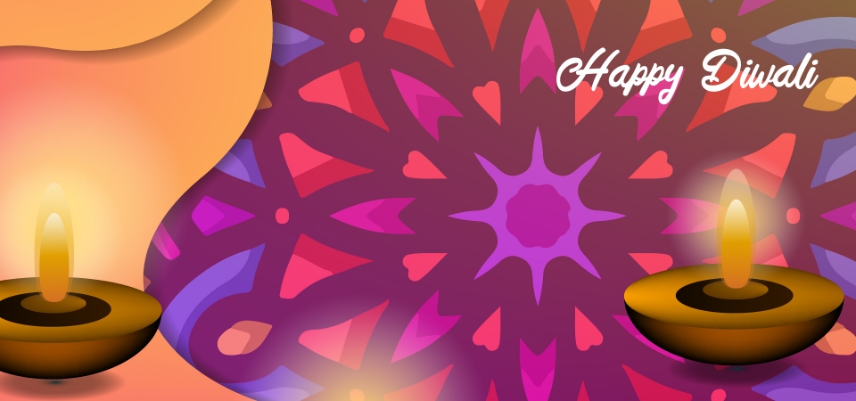 960x450 Indian Festival Diwali Background Vector Design Element, Indian