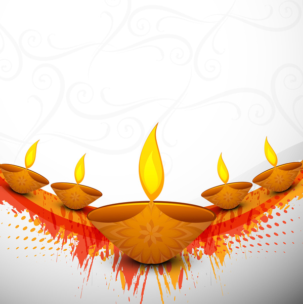 Lluminated Oil Lamp On Beautiful Diwali Background Free Vector 599x600 Lluminated Oil Lamp On Beautiful Diwali Background Free Vector