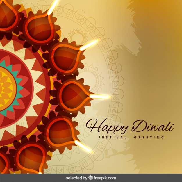 626x626 Diwali Greeting With Ornaments Vector Free Download