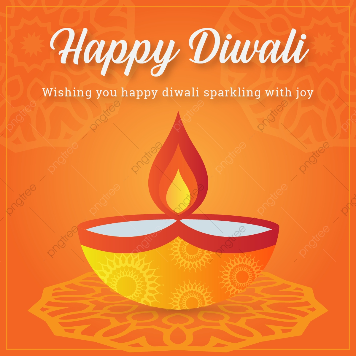 1200x1200 Colorful Happy Diwali Greetings With Diya Vector Illustration