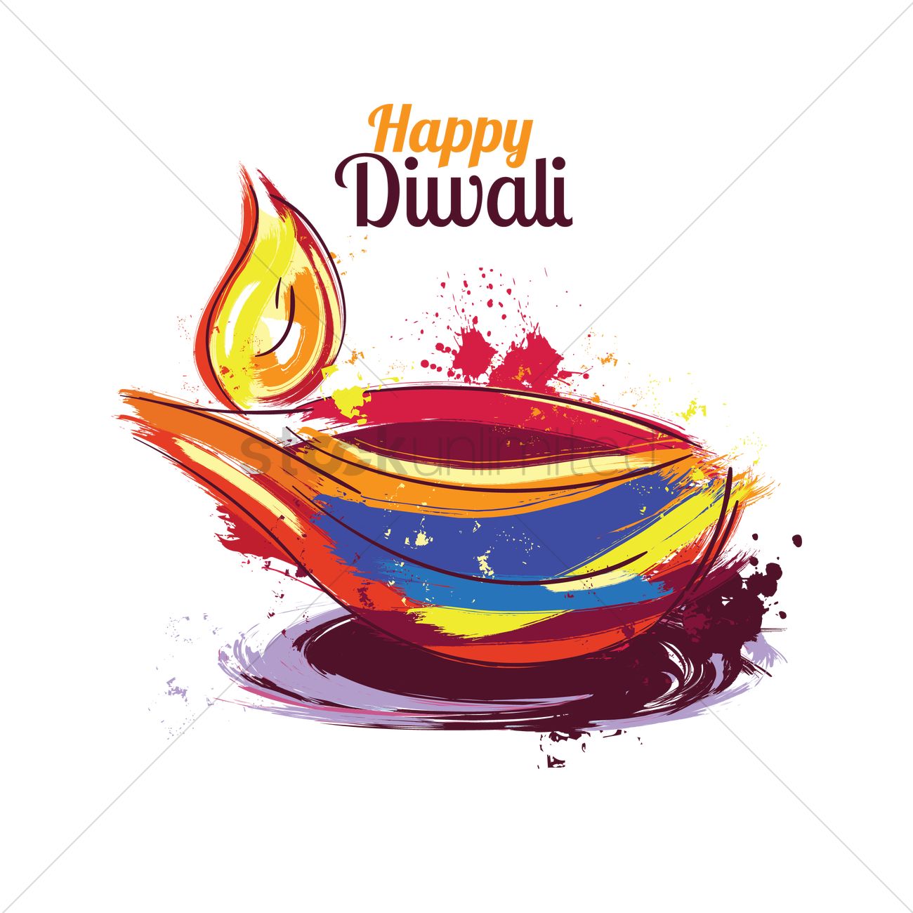 1300x1300 Happy Diwali Vector Image