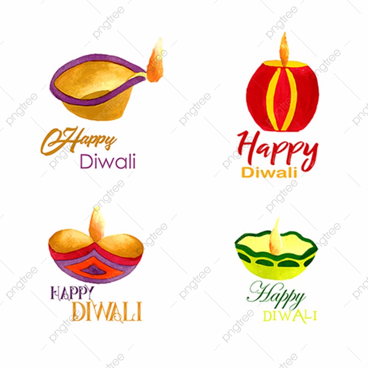 1200x1200 Watercolor Diwali Logo Collection, Watercolor Vector, Diwali