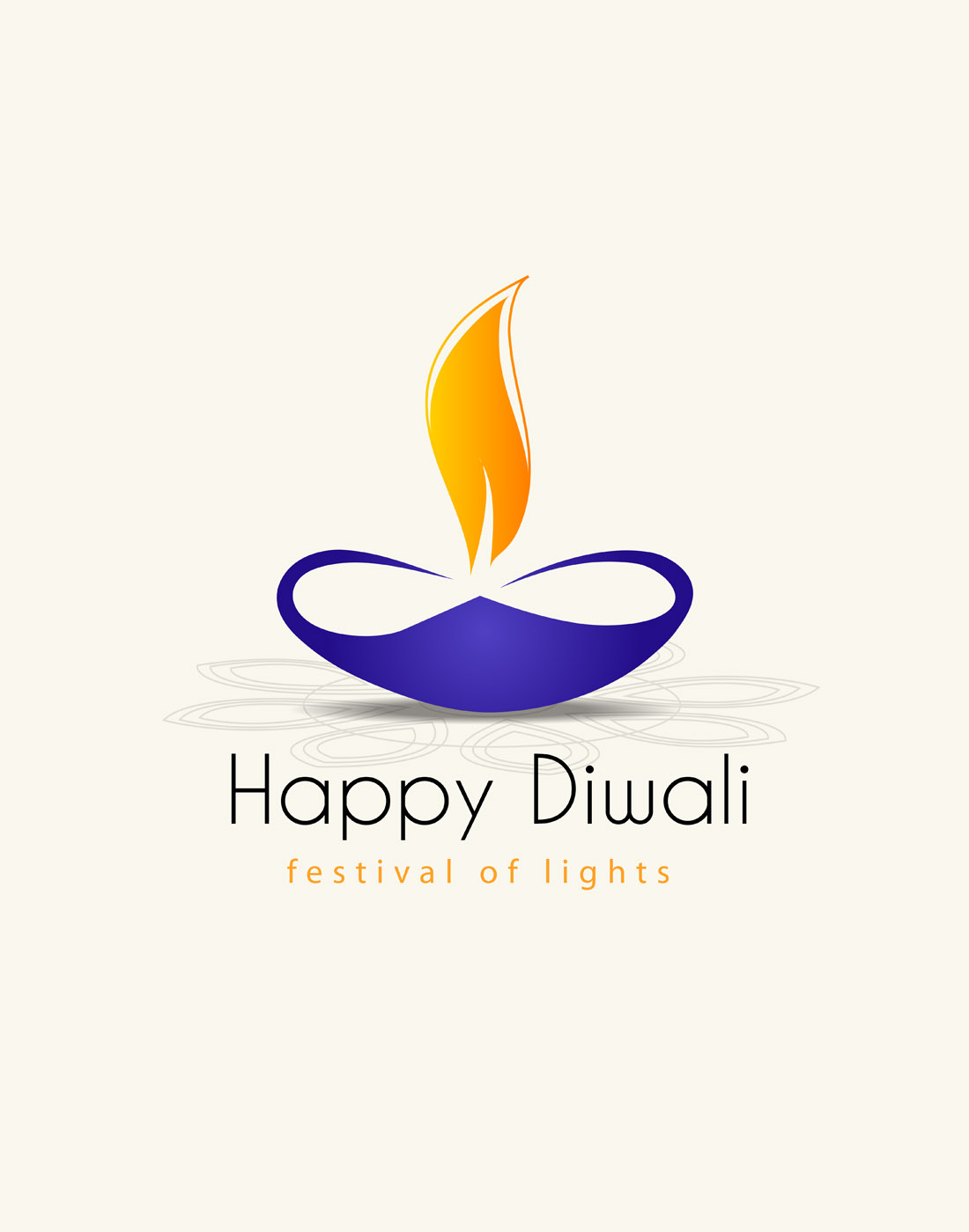 1100x1400 Diwali Lamp Vector Template