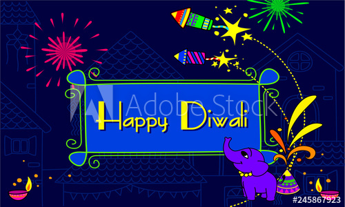Diwali Wallpaper Vector Illustration 500x300 Diwali Wallpaper Vector Illustration