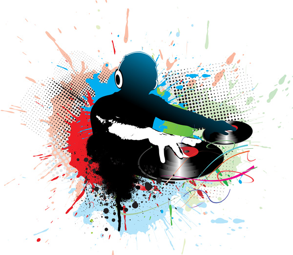 600x521 Dj Man With Fashion Music Background Vector Free Download