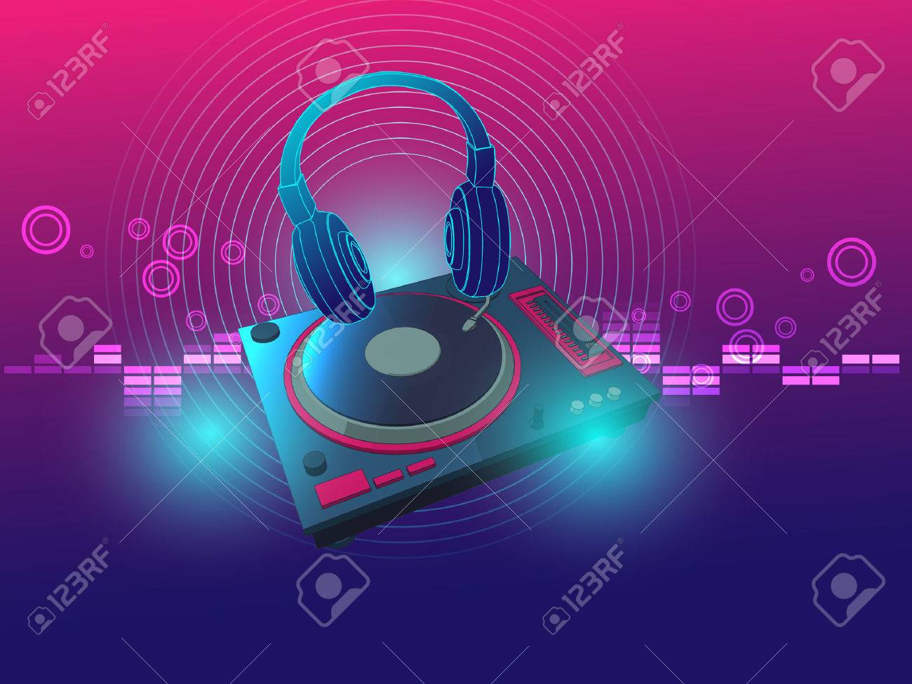 dj vector background