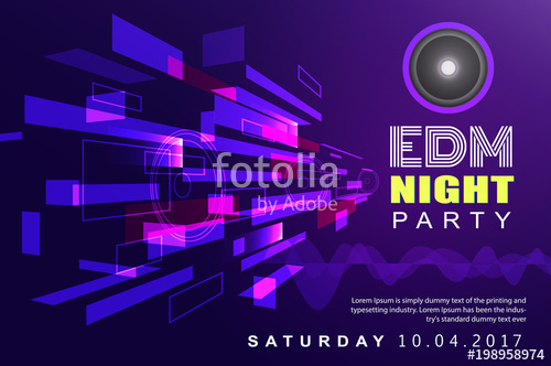 500x332 Electronic Dj Music Night Party Design Background Poster Vector