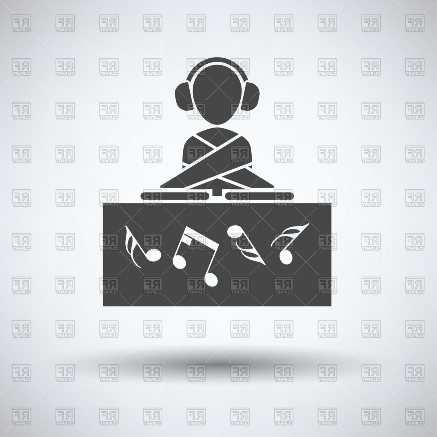 1440x1440 Icon Of Night Club Dj On Gray Background Vector Clipart Soidergi
