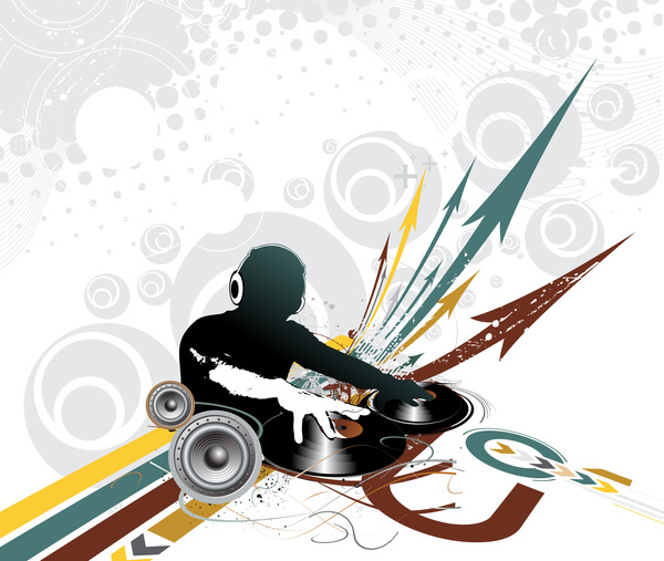 600x507 Dj Man With Fashion Music Background Vector Free Download