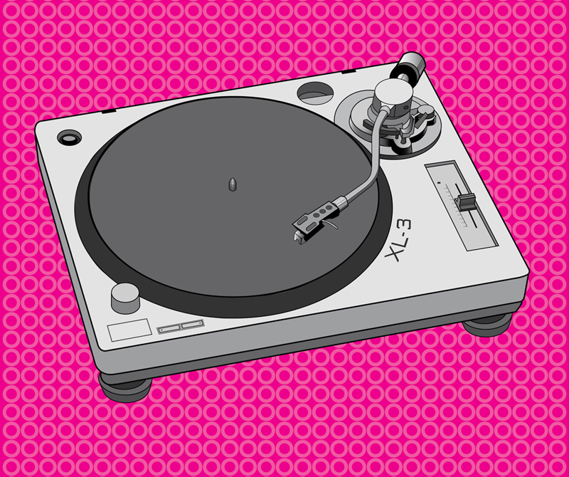 800x670 Dj Equipment Turntable Design Vector Art Graphics
