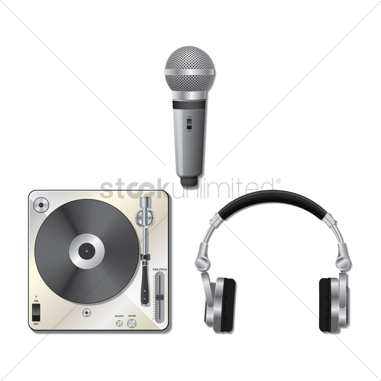 1300x1300 Dj Equipment Set Vector Image