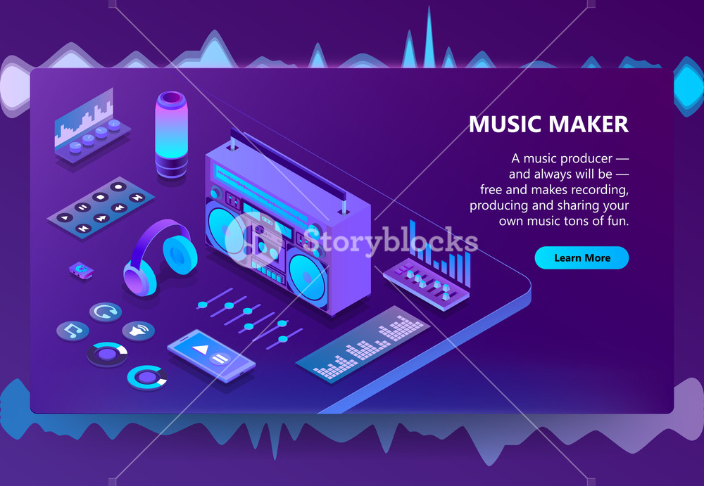1000x691 Music Maker Vector Illustration For Recording Production
