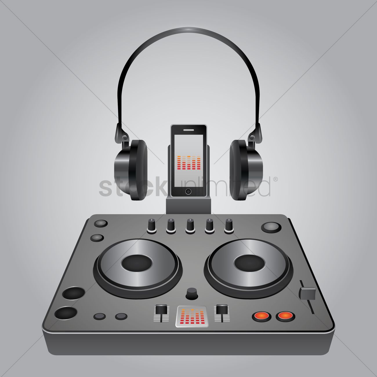 1300x1300 Set Of Dj Equipment Vector Image