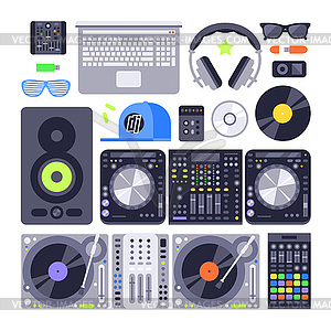 300x300 Set Various Stylized Dj Music Equipment Icon