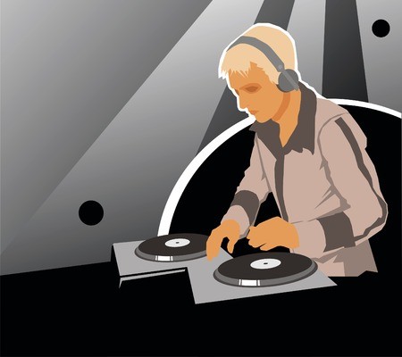 450x400 Dj With Sound Equipment Vector Royalty Free Vector Graphics