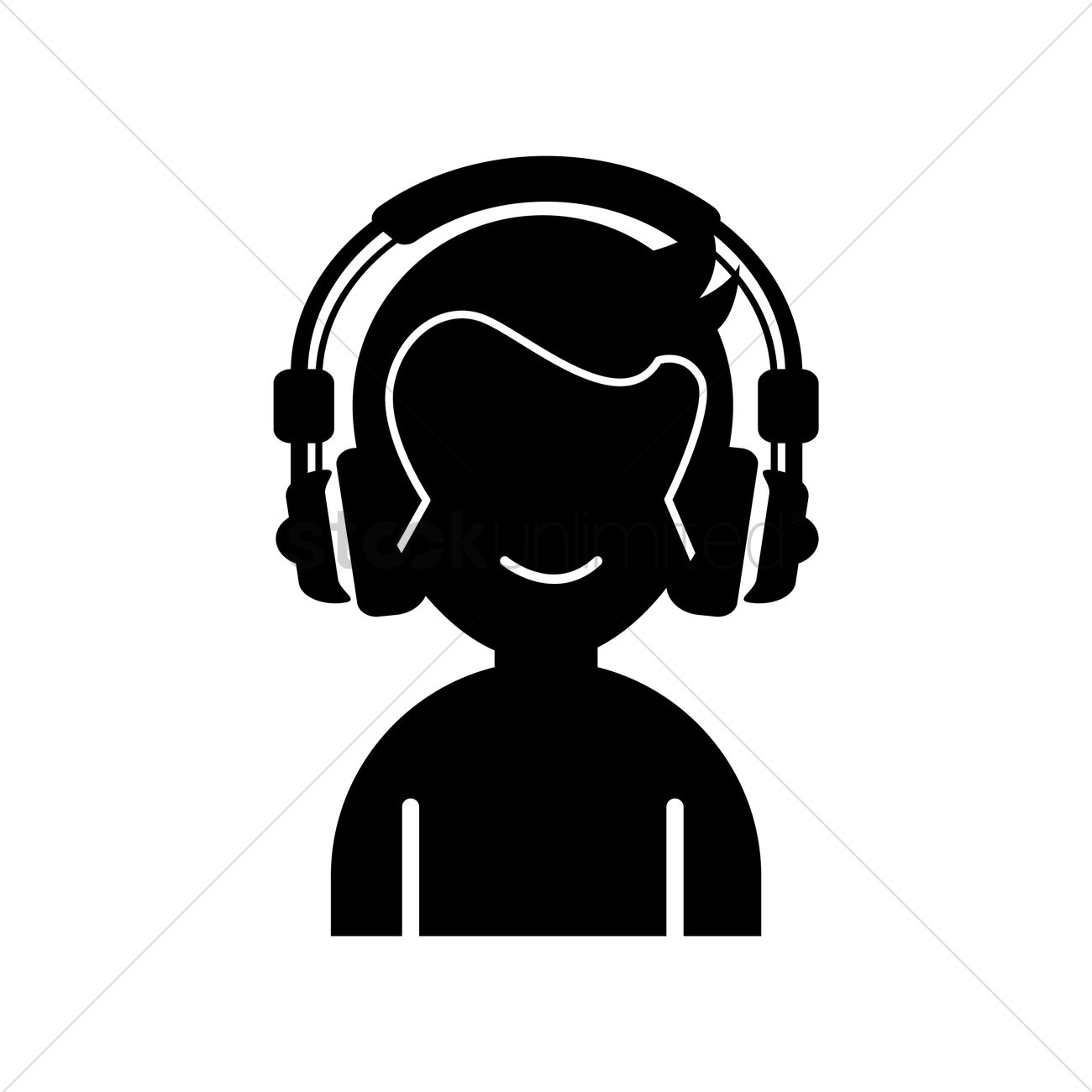 1300x1300 Dj With Headphones Vector Image