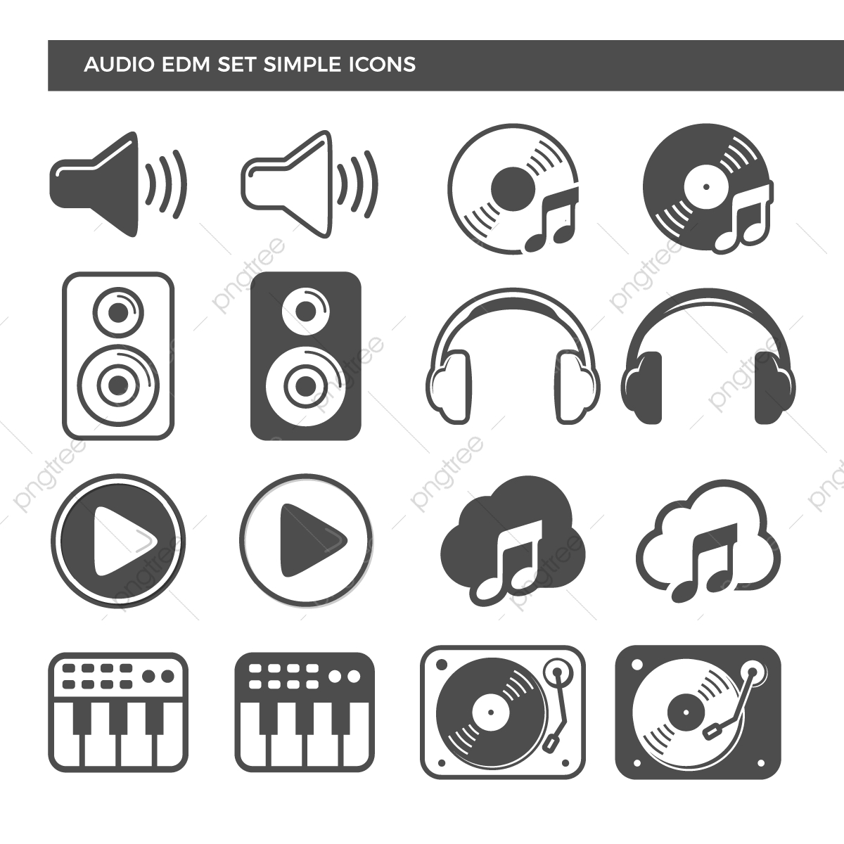 1200x1200 Electronic Dance Music Audio Set Icons, Dj, Headphone, Headset Png
