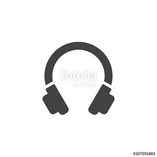 500x500 Headphones Vector Icon Filled Flat Sign For Mobile Concept