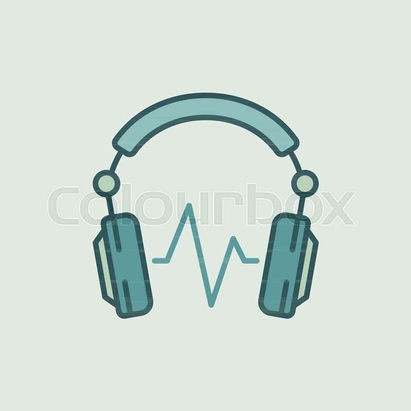 800x800 Dj Headphones With Sound Wave Vector Stock Vector Colourbox