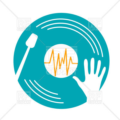 400x400 Dj Plate And Hand Icon Vector Image Of Music Rodnikovay