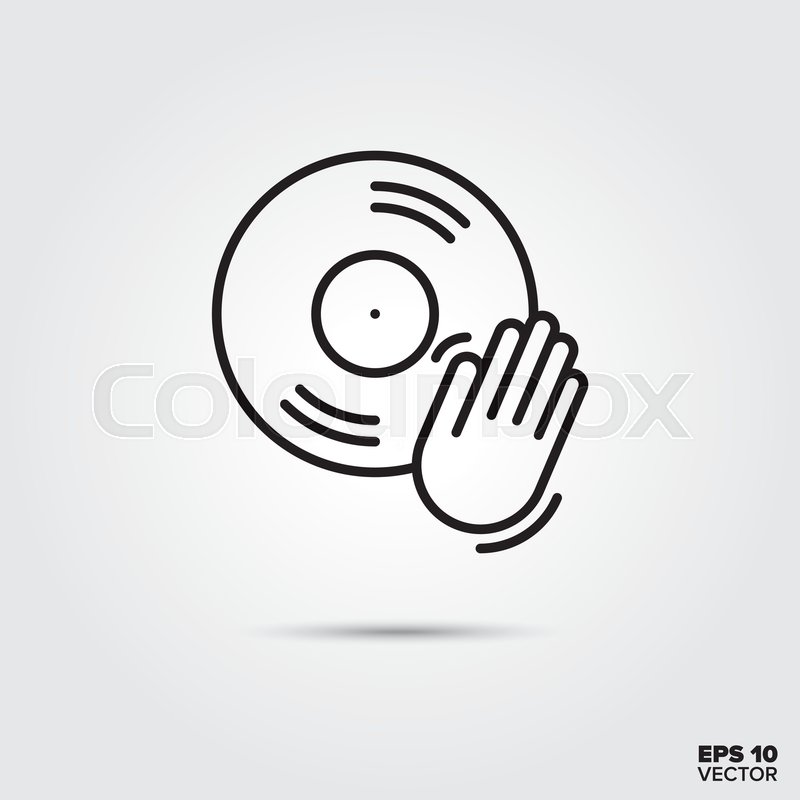 800x800 Dj Scratching Vinyl Record Line Icon Stock Vector Colourbox