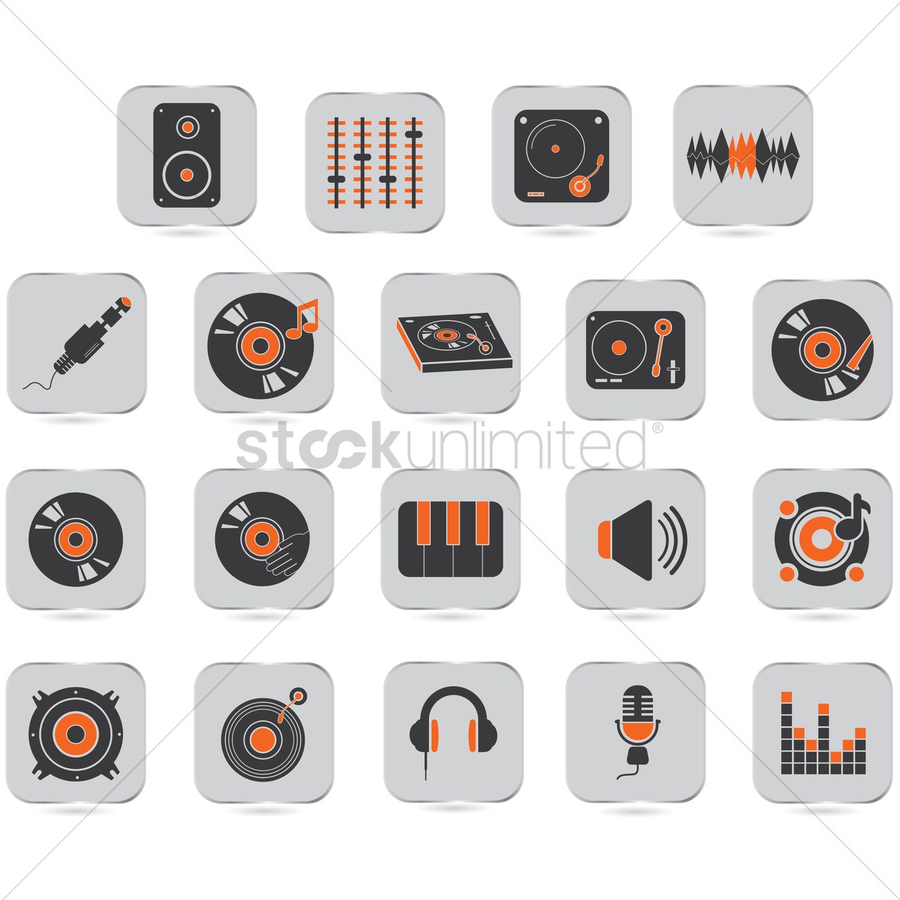 1300x1300 Free Collection Of Dj Icons Vector Image