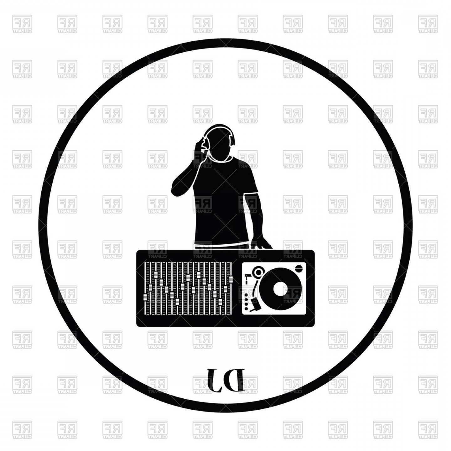 1440x1440 Thin Circle Design Of Dj Icon Vector Clipart Soidergi