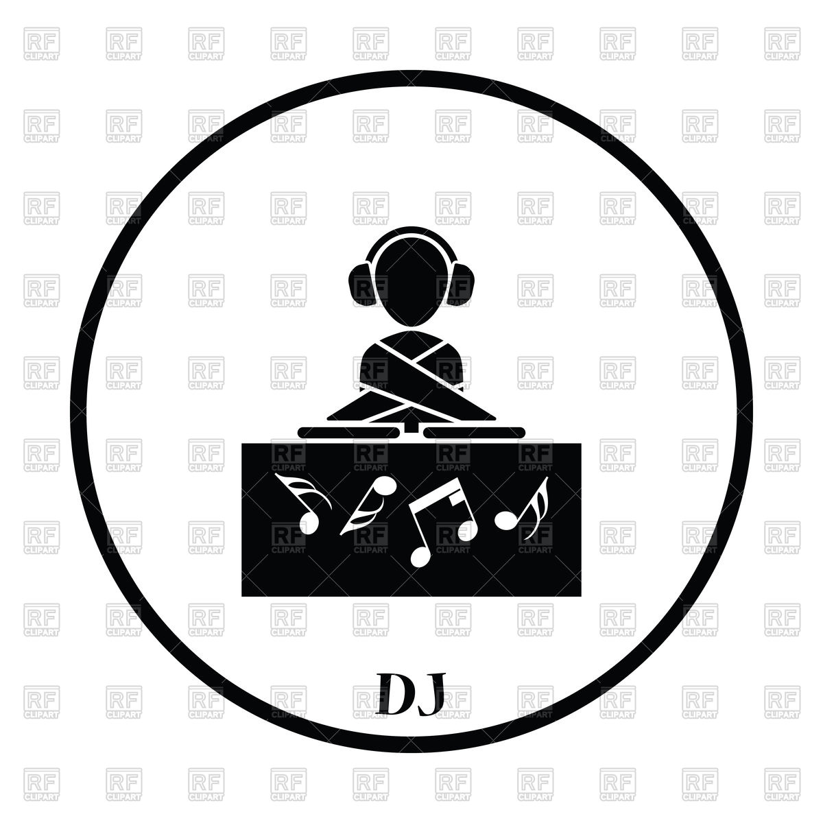 1200x1200 Thin Circle Design Of Night Club Dj Icon Vector Image
