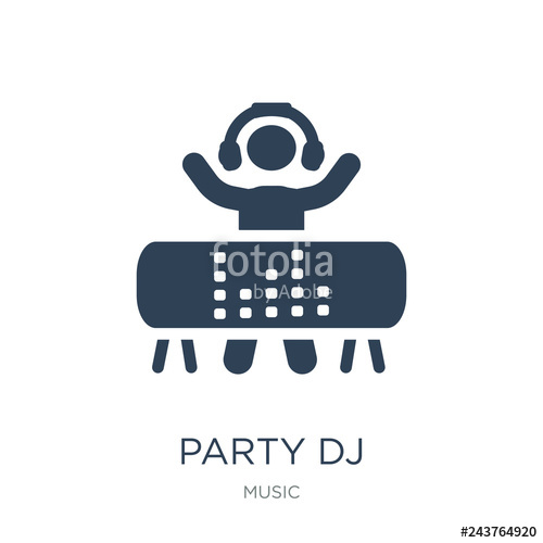 500x500 Party Dj Icon Vector On White Background, Party Dj Trendy Filled