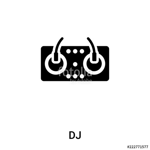 500x500 Dj Icon Vector Isolated On White Background, Logo Concept Of Dj