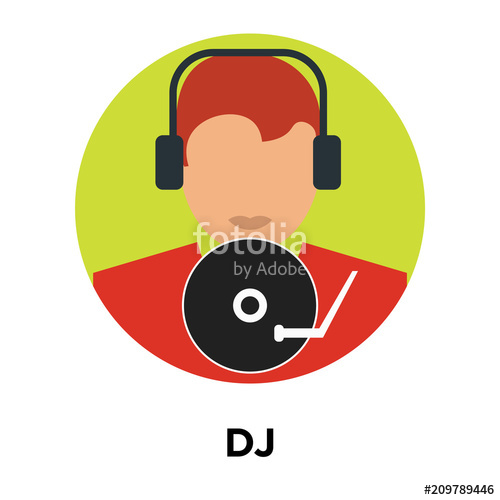 500x500 Dj Icon Vector Sign And Symbol Isolated On White Background, Dj