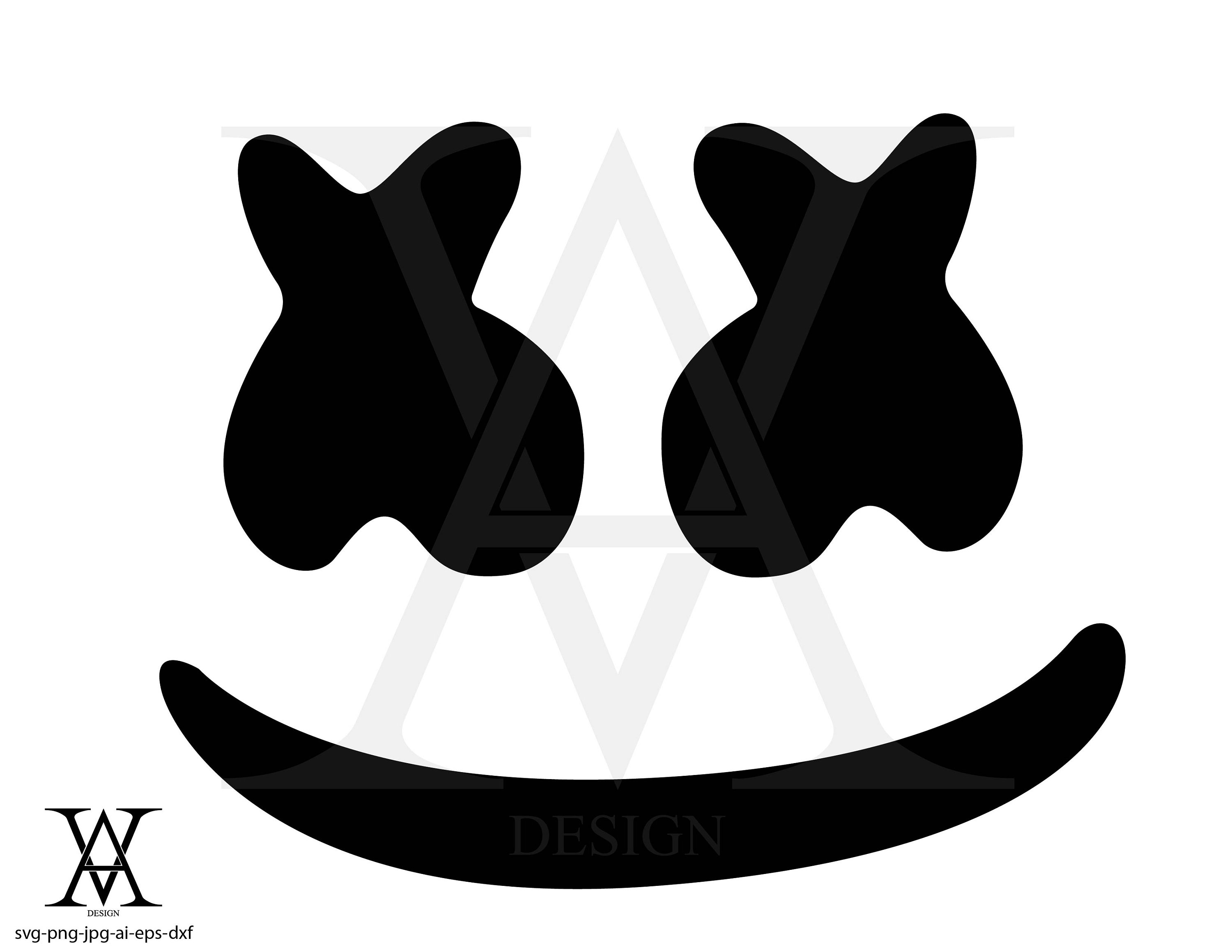 3000x2318 Dj Marshmello Face Silhouette Clipart Vector Instant Etsy