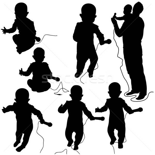 600x600 Baby Dj Silhouettes Vector Illustration Roman Dekan
