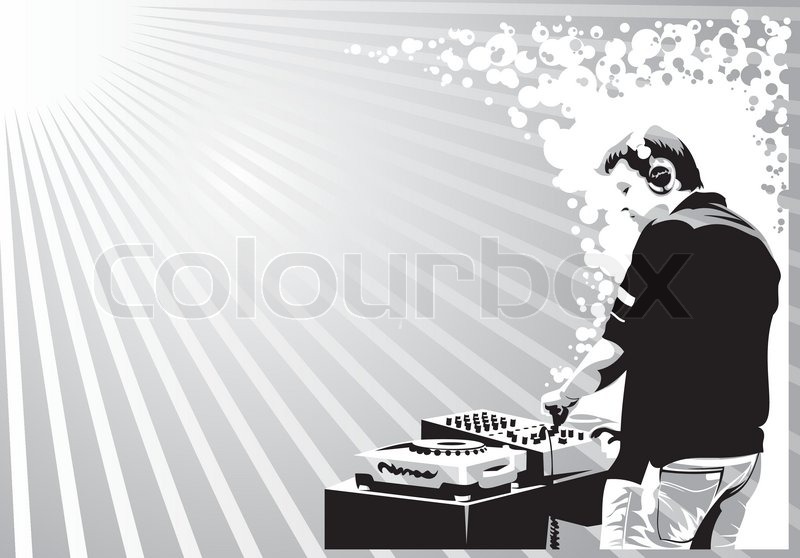 800x558 Illustration With Black And White Dj Stock Vector Colourbox