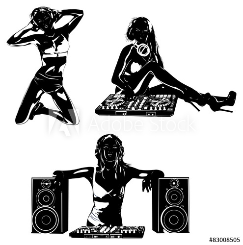 495x500 Woman Dj Silhouettes
