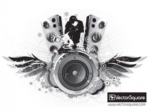 626x469 Dj Music With Wings And Speakers Free Vector De Dj Dj