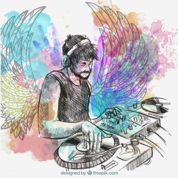 626x626 Dj Music With Wings And Speakers Vector Free Download