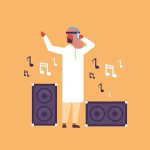 300x300 Photostock Vector Dj Silhouette And Speakers Hoodamathrun