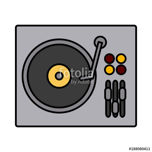 500x500 Dj Turntable Symbol Icon Vector Illustration Graphic Design Stock