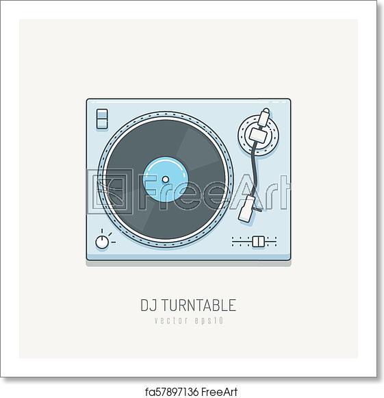 561x581 Free Art Print Of Turntable Dj Turntable Vector Illustration